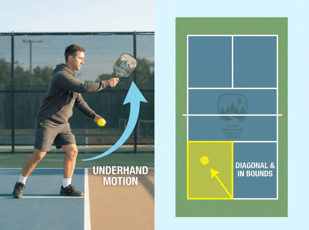 “Player practicing pickleball serve drills on an outdoor court.”