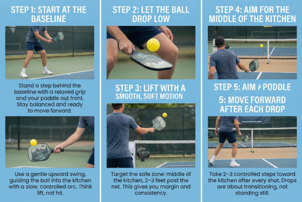 drop shot drills for beginners practicing soft touch from mid‑court