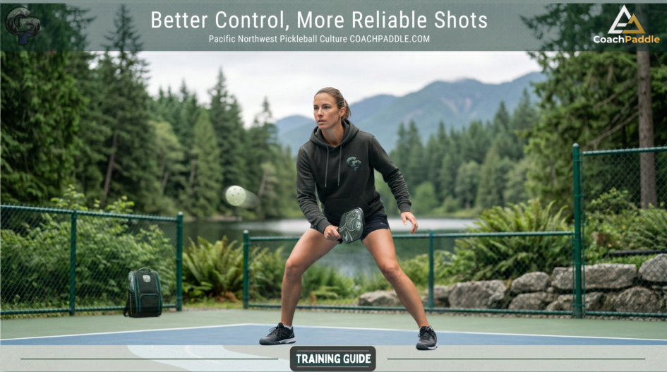 “pickleball players practicing accuracy and consistency drills on an outdoor court”