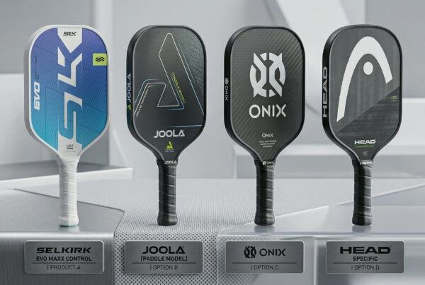 Selkirk Evo Control Max vs other brands paddle comparison chart.