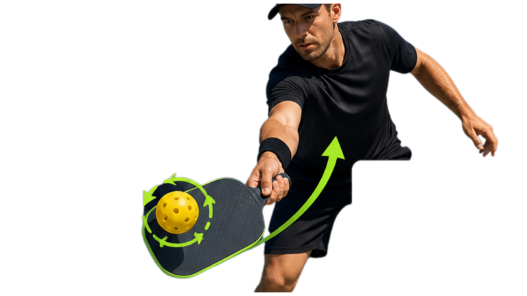 “how to add spin pickleball topspin drive”